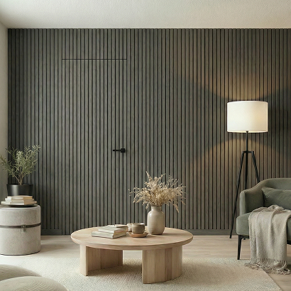 Панель Стеновая Реечная МДФ Stella Beats De Luxe Black Lead 2700x119x16 (4шт.упак.)