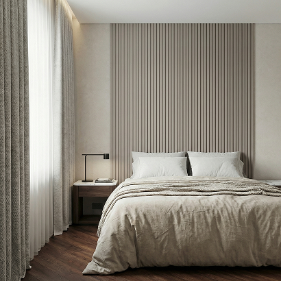 Панель Стеновая Реечная МДФ Stella Beats De Luxe Sandgrau 2700x119x16 (4шт.упак.)