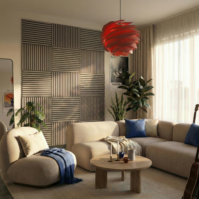 Панель Стеновая Акустическая Stella Comfort De Luxe Sandgrau 600х600х9 (уп.1шт.)