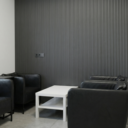 Панель Стеновая Реечная МДФ Stella Wave De Luxe Black Lead 2700x119x16 (4шт.упак.)